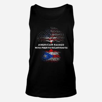 American Raised With Puerto Rican Roots Puerto Rico Unisex Tank Top - Thegiftio