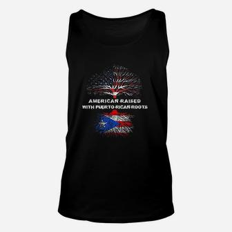 American Raised With Puerto Rican Roots Puerto Rico Unisex Tank Top - Thegiftio