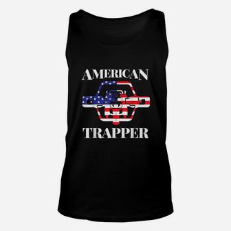 American Trapper Usa Flag Trapping Unisex Tank Top | Crazezy