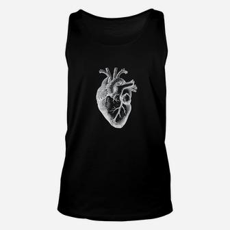 Anatomical Heart Large White Real Looking Heart Unisex Tank Top | Crazezy CA