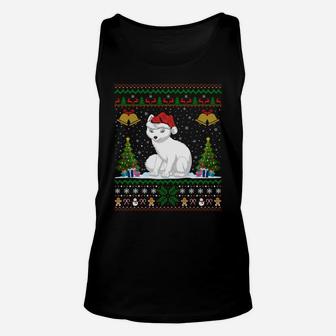 Arctic Fox Xmas Gift Santa Hat Ugly Arctic Fox Christmas Sweatshirt Unisex Tank Top | Crazezy