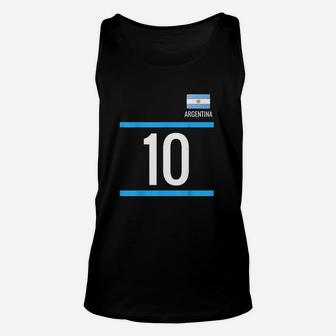 Argentina Soccer With Number 10 Unisex Tank Top | Crazezy