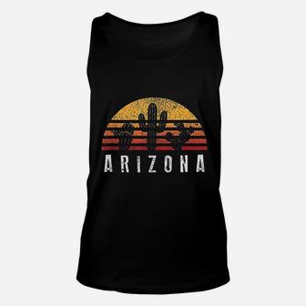 Arizona Retro Sunset Cactus Unisex Tank Top | Crazezy UK