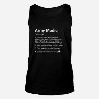 Army Medic Job Definition Meaning Unisex Tank Top | Crazezy