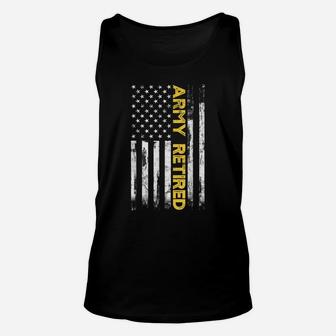 Army Retired Military US Army Thin Gold Line American Flag Unisex Tank Top | Crazezy AU