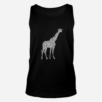 Art Words Giraffe In Different Languages Unisex Tank Top - Thegiftio