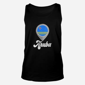 Aruba Flag Pin I Love Aruba Travel Unisex Tank Top - Thegiftio UK
