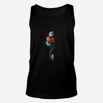 Astronaut Space Planets Balloons Unisex Tank Top | Crazezy CA