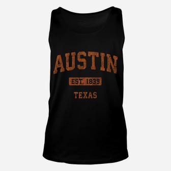 Austin Texas Tx Vintage Athletic Sports Design Sweatshirt Unisex Tank Top | Crazezy CA