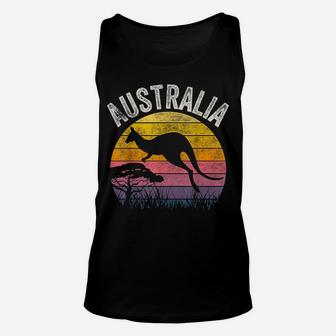 Australia Day Shirt Funny Australian Kangaroo Vintage Gift Unisex Tank Top | Crazezy UK