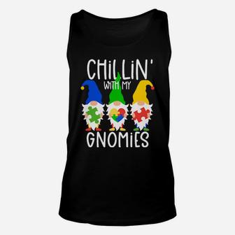 Autism Awareness Chillin With My Gnomies Support Unisex Tank Top - Monsterry UK