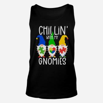 Autism Awareness Chillin With My Gnomies Support Unisex Tank Top - Monsterry UK
