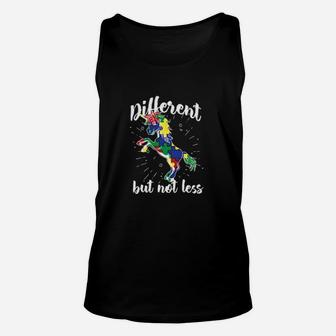 Autism Awareness Different Not Less Unicorn Unisex Tank Top - Monsterry