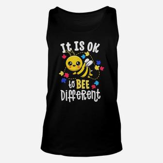 Autism Awareness It Is Ok To Bee Different Be Kind Unisex Tank Top - Monsterry