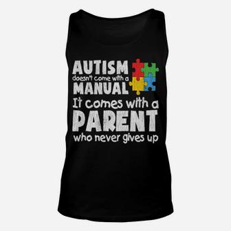 Autism Awareness Mom Dad Parents Autistic Awareness Unisex Tank Top - Monsterry