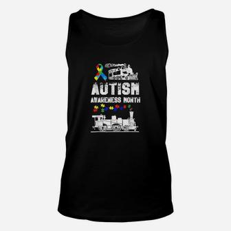 Autism Awareness Month Puzzles Train Unisex Tank Top - Monsterry UK