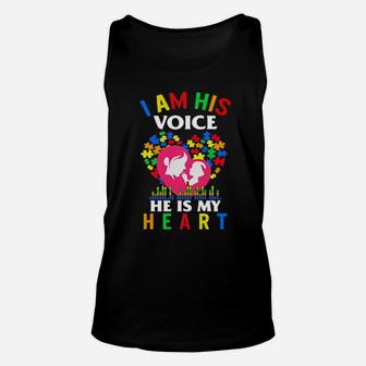 Autism I Am His Voice He Is My Heart Unisex Tank Top - Monsterry AU