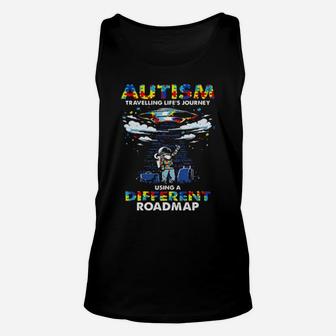 Autism Travelling Lifes Journey Using A Different Roadmap Unisex Tank Top - Monsterry UK