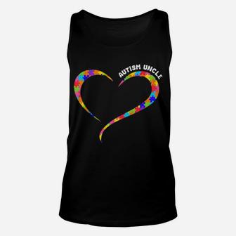 Autism Uncle Autism Awareness Autistic Family Unisex Tank Top - Monsterry