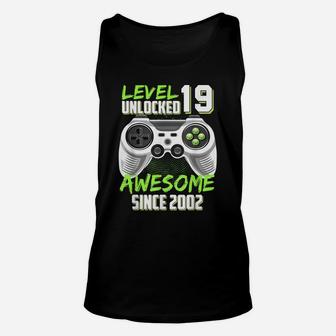 Awesome 2002 Level 19 Unlocked Video Game 19Th Birthday Gift Unisex Tank Top | Crazezy DE