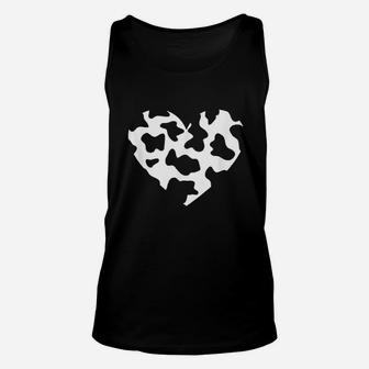 Awesome Cow Print Black N White Print Heart Unisex Tank Top | Crazezy CA