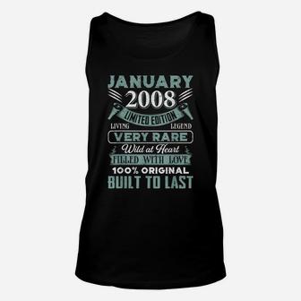 Awesome January 2008 12Th Birthday Gift Lover 12 Years Bday Unisex Tank Top | Crazezy