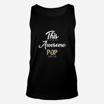 Awesome Pop Gift Grandfather From Granddaughter Grandson Unisex Tank Top | Crazezy