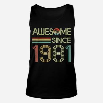 Awesome Since 1981 Retro 40Th Birthday Gifts 40 Years Old Unisex Tank Top | Crazezy AU