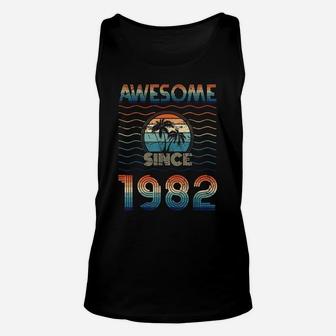 Awesome Since 1982 40 Vintage Birthday Gifts 40 Year Old Unisex Tank Top | Crazezy