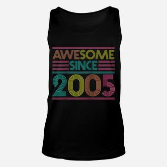 Awesome Since 2005 16Th Birthday Gifts 16 Years Old Raglan Baseball Tee Unisex Tank Top | Crazezy CA