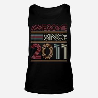 Awesome Since 2011 10Th Wedding Anniversary 80S 90S Retro Unisex Tank Top | Crazezy UK