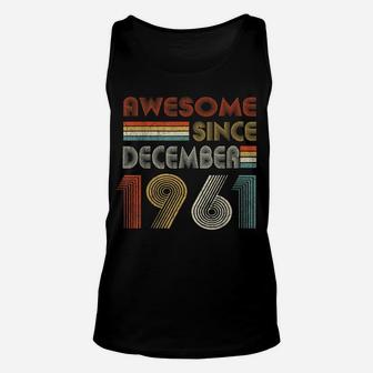 Awesome Since December 1961 60Th Birthday Retro Unisex Tank Top | Crazezy