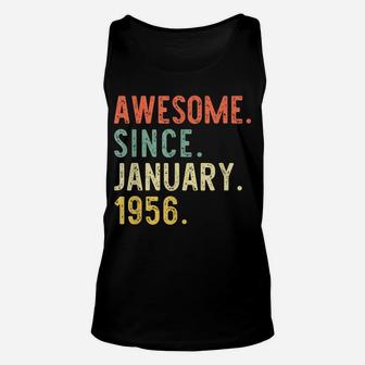Awesome Since January 1956 65Th Gift Birthday 65 Years Old Unisex Tank Top | Crazezy DE