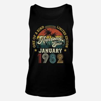 Awesome Since January 1982 Vintage 40Th Birthday Unisex Tank Top | Crazezy