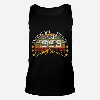 Awesome Since January 1996 25Th Birthday Gift 25 Years Unisex Tank Top | Crazezy DE