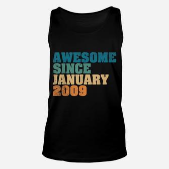 Awesome Since January 2009 11Th Birthday Gift 11 Year Old Unisex Tank Top | Crazezy DE