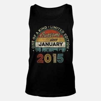 Awesome Since January 2015 Vintage 7Th Birthday Sunset Unisex Tank Top | Crazezy UK