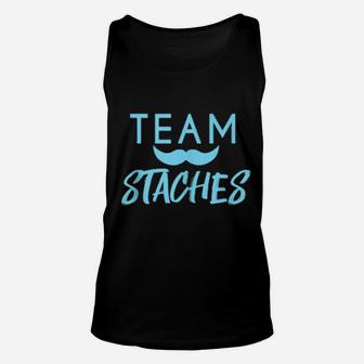 Baby Shower Gender Reveal Team Staches Unisex Tank Top - Monsterry UK