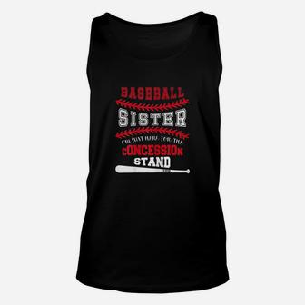 Baseball Sister Just Here For Concession Stand Unisex Tank Top | Crazezy