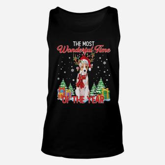 Basenji Santa The Most Wonderful Time Of The Year Unisex Tank Top - Monsterry