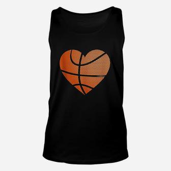 Basketball Ball Love Heart Mom Dad Sports Player Fun Gift Unisex Tank Top | Crazezy UK