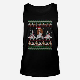 Basset Hound Ugly Christmas Funny Holiday Dog Sweatshirt Unisex Tank Top | Crazezy CA