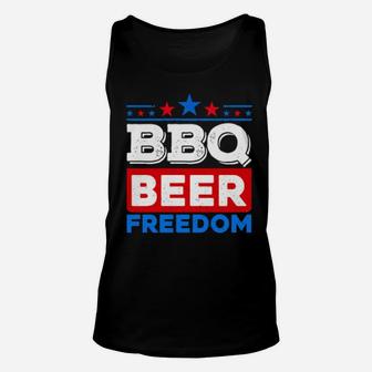Bbq Beer Freedom America Usa Party 4Th Of July Summer Unisex Tank Top - Monsterry UK