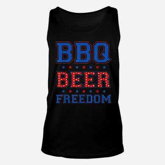 Bbq Beer Freedom Shirt America Usa Party 4Th Of July Unisex Tank Top - Monsterry
