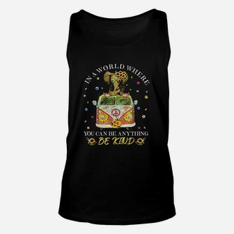 Be Kind In A World Where You Can Be Anything Hippie Elephant Unisex Tank Top | Crazezy