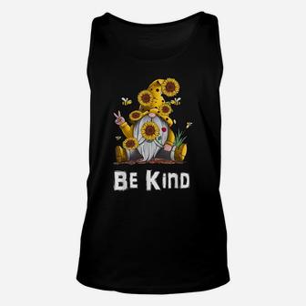 Be Kind |Sunflower | Inspirational | Cute Gnome Blessed Love Unisex Tank Top | Crazezy AU
