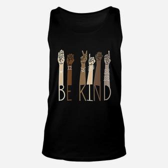 Be Kind Sign Language Hand Talking Unisex Tank Top | Crazezy