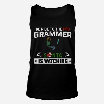 Be Nice To The Programmer Santa Is Watching Unisex Tank Top - Monsterry DE