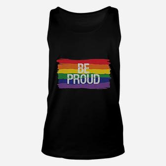 Be Proud Pride Parade Gay Rainbow Flag Unisex Tank Top | Crazezy