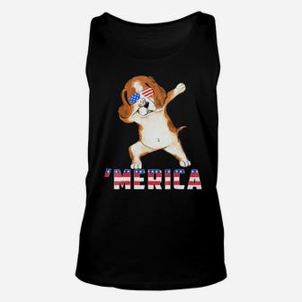 Beagle Merica 4Th Of July Unisex Tank Top - Monsterry